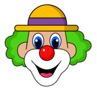 Clown Face Yellow Hat Outline png