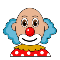 Clown Face Half Bald Head Outline png