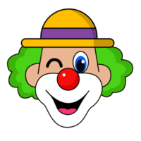 Clown Face Winking Eye Outline png