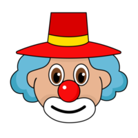 clown ansikte med stor röd hatt png