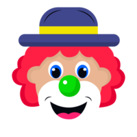 clown viso rosso capelli con grande occhio png