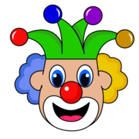 clown gezicht kleurrijk hoed schets png