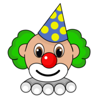 Clown Face Green Hair with Big Eye Outline png