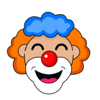Clown Face Yellow Blue Hair Outline png