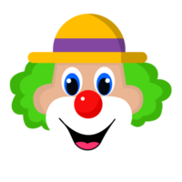 clown ansikte med gul hatt png
