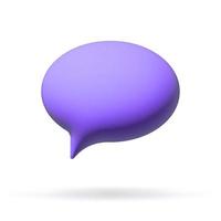 social media mail sms icon. 3d vector cartoon illustration. speech bubble