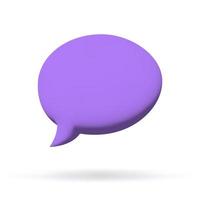 social media mail sms icon. 3d vector cartoon illustration. speech bubble