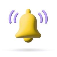 Notification message bell 3d icon vector