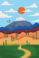 Mountain environment ,good for graphic resources, suitable to make posters, pamflets, gift cards, banners, and etc. vector