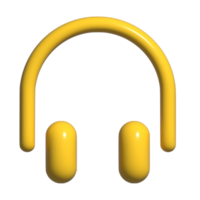 3d ícone do fone de ouvido png