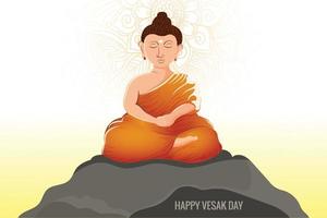 Happy vesak day buddha purnima wishes greeting card background vector