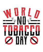mundo No tabaco día t camisa diseño gratis vector