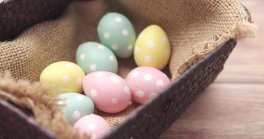 Easter concept with egg on pink background video