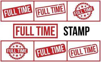 Full Time Rubber Stamp Set Vector