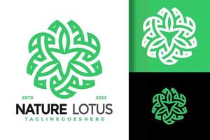 Nature Leaf Lotus logo vector icon illustration