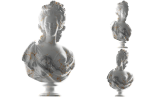 dorado marie antonieta estatua con blanco mármol base, Perfecto para interior diseño png