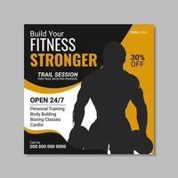 vector fitness or gym social media post template