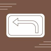 Left Turn Ahead Vector Icon