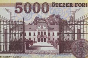 Szechenyi's mansion at Nagycenk from Hungarian money photo