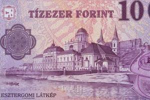 View of Esztergom from Hungarian money - Forint photo