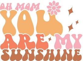 Mothers Day groovy design vector