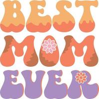 Mothers Day groovy design vector