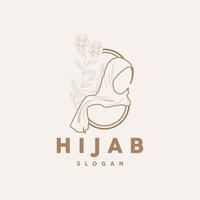 logotipo de hijab, marca de vectores de productos de moda, diseño de boutique de hijab de mujeres musulmanas