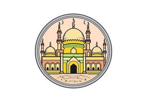 mosque flat illustration, Colorful mosque outline vector, mosque line art building, mosque illustration, mosque icon, mosque logo vector