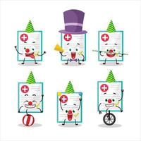 Cartoon character of medical payment with various circus shows vector