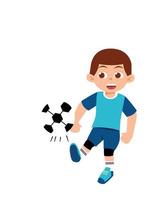 Kid Playing Football Illustration vector