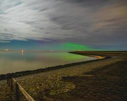 Little bit Color of the Northen light, at Friesland , The Netherlands. photo