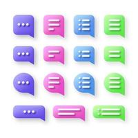 speech bubble 3d icon, Vector illustration, communication dialog bubble.