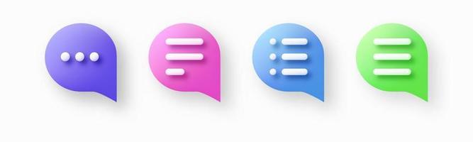 speech bubble 3d icon, Vector illustration, communication dialog bubble.