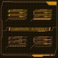 Scifi futuristic control panel collection of HUD elements GUI VR UI design Cyberpunk retro style. vector