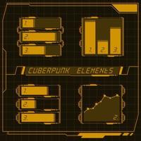 colección de panel de control futurista de ciencia ficción de elementos hud gui vr ui diseño cyberpunk estilo retro. vector