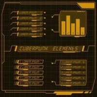 colección de panel de control futurista de ciencia ficción de elementos hud gui vr ui diseño cyberpunk estilo retro. vector