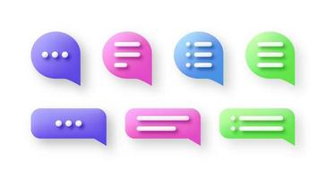 speech bubble 3d icon, Vector illustration, communication dialog bubble.