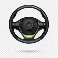 Vector illustration, car steering wheel, realistic 3d icon