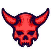 Skull devil illustration mascot logo art vector