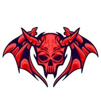 Skull devil illustration mascot logo art vector