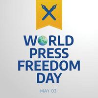 world press freedom day design template. world press freedom day vector illustration. press illustration with pen and globe. flat illustration.