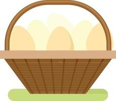 Vector Image Of A Basket With Eggs