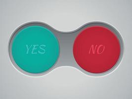 Vector Image Of Red And Green Buttons With Text Yes And No