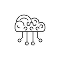 Neural Network Cloud vector concept minimal linear icon