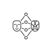 Neural Network Face Generation vector concept outline icon