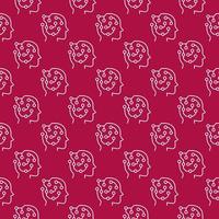 ML Head with Circuit Board vector Machine Learning red line seamless pattern