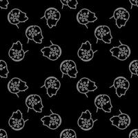 AI and ML Head vector Machine Learning dark line seamless pattern