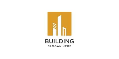 Building logo design with modern idea, real estate, apartment, house vector