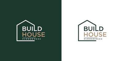 Building logo design with modern idea, real estate, apartment, house vector