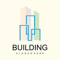 Building logo design with unique idea, real estate, apartment, house vector